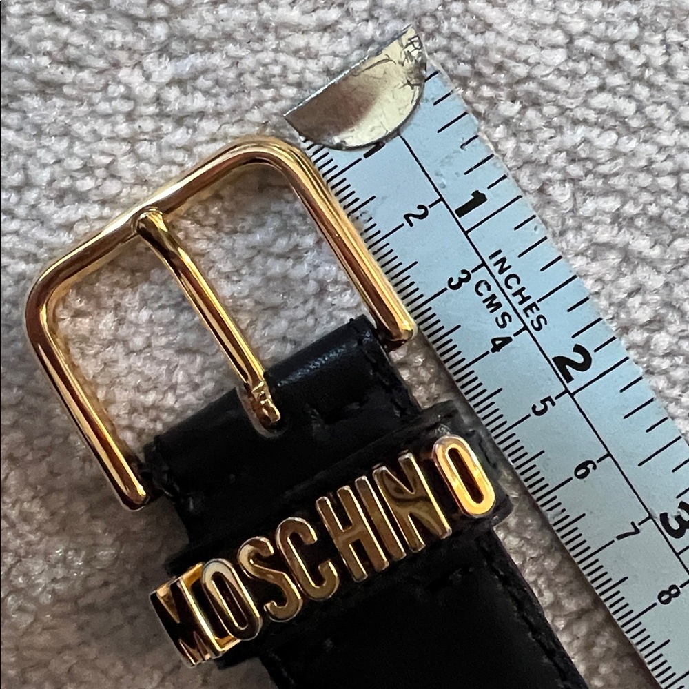 Moschino Black Leather Belt with Dust Bag & Box 💗 - Picture 3 of 16